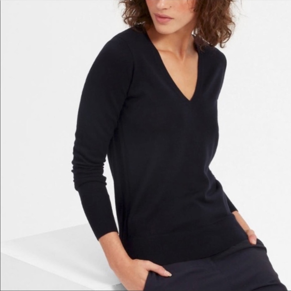 Everlane Black V Neck Sweater